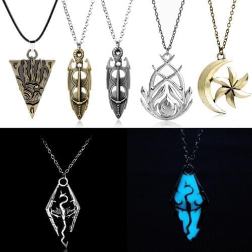 Vintage Elder Scrolls Skyrim Dragon Pendant Necklace Fashion Pterosaur Necklaces Summer Fine Men Jewelry necklace for men
