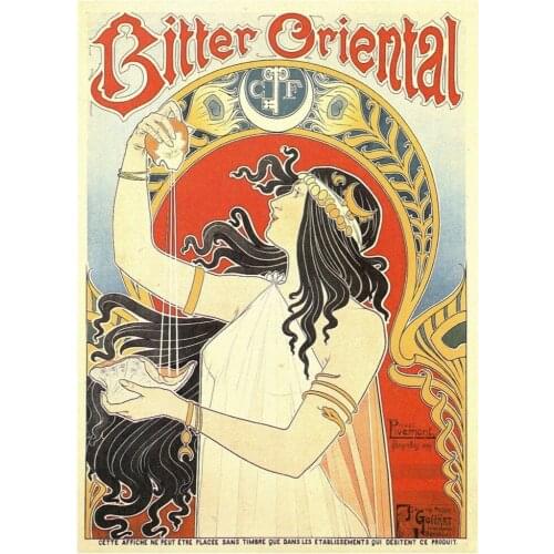 Vintage Nouveau Art Bitter Oriental Retro Poster Canvas Painting DIY Wall Paper Posters Home Decor Gift