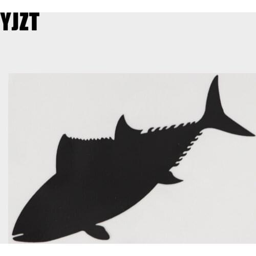 YJZT 15.2CM×10.7CM Lovely Marine Animal Vinyl Tuna Silhouette Decal Car Stickers 13D-1250