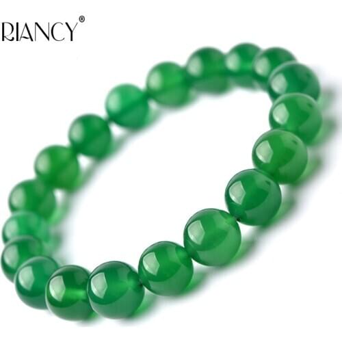 Green loose beads bracelet girl couple fashion jewelry Green birthday bracelets Beading Tanabata gift