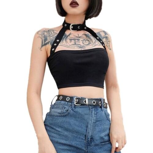 Women Crop Tops 2019 Fashion Womens Hang Neck Sexy Vest Casual Vest Halter Shirt Top