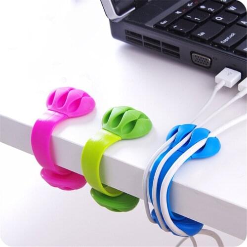 1pc Silicone Cable Organizer Desktop Wire Fixer Wire Wrapped Cord Holder Cable Winder Office Supplies Accessories Desk Set