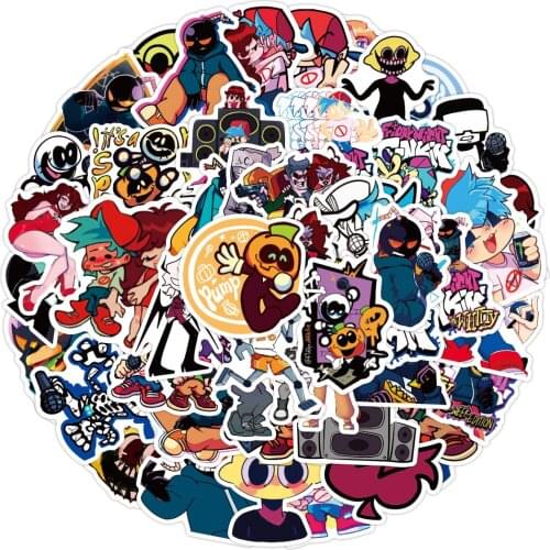 10/30/50pcs Game Friday Night Funkin Stickers For Kids Anime Cartoon DIY Laptop Phone Decals Toys Daddy Mommy Skid and Pump Pico