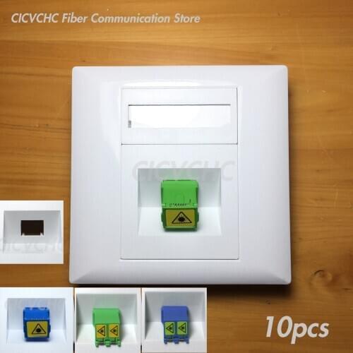 10pcs 86x86mm Panel for Simplex SC or Duplex LC Adapter / White / FTTH ODN