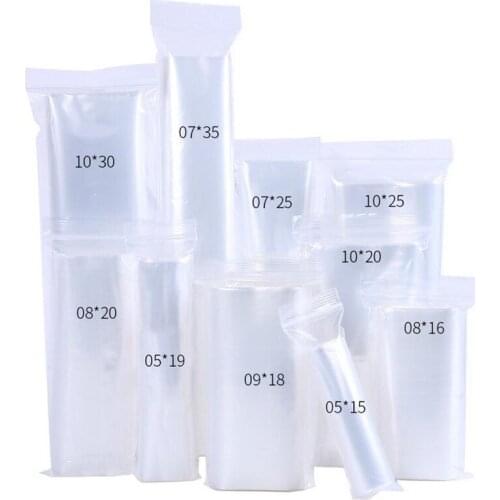 100Pcs Self Seal Clear Ziplock Bags Zip Lock Storage Bags Packaging Reclosable Poly Bags for Remote Control Cosmetic Jewelry
