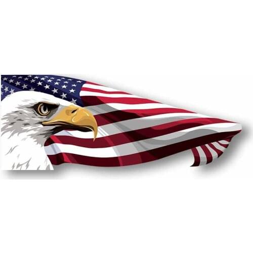 13cm X 5cm For America Flag Eagle Creative Car Sticker Cartoon Decal Waterproof 3D Fashion For JDM SUV RV