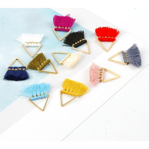 2pcs/lot 25mm Metal Tassel Charms For DIY Earring Necklace Bracelet Keychain Cellphone Jewelry Making Findings