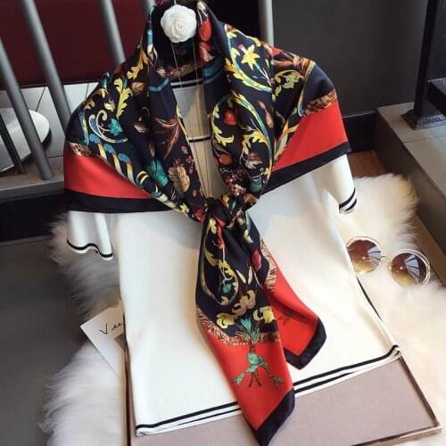 2021 new spring women scarf quality shawl silk fashion scarf headscarf beach sunscreen bag headscarf scarf 90cm*90cm