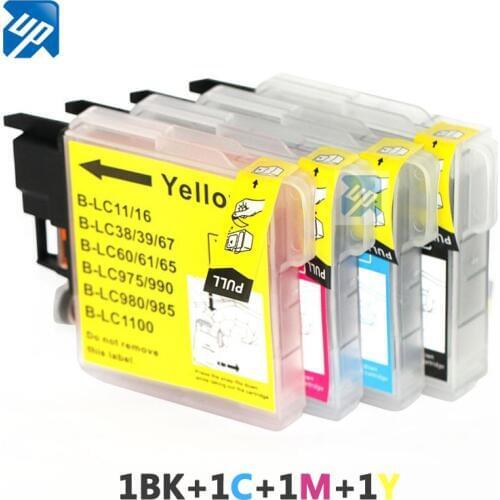 4pcs lc980 lc985 lc39 Compatible ink Cartridge for Brother DCP165c 145c 385c 585cw 6690cw 185c MFC 5490cn 5890cn J410 J415W