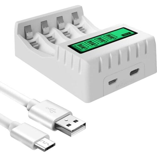 4 Slots With LCD Display Smart Battery Charger High Quality Fast Charge For 1.2V AA / AAA NiCd NiMh Rechargeable Battery