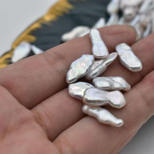 5pieces loose beads freshwater pearl white FREE SHAPE BIWA baroque pearl wholesale for DIY for jewelry