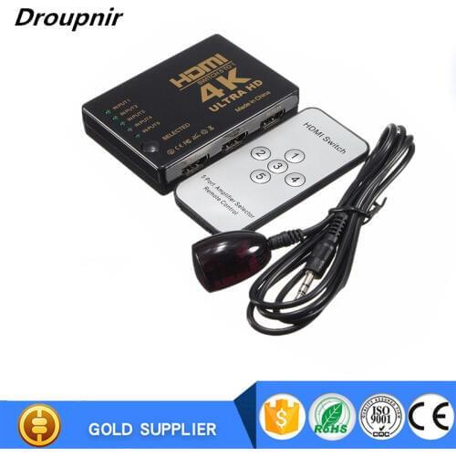 5 input port 1output port HDMI Switch Mini 3D 1080p 5Port 4K HDMI Switch Switcher Selector Splitter Hub +IR Remote For HDTV