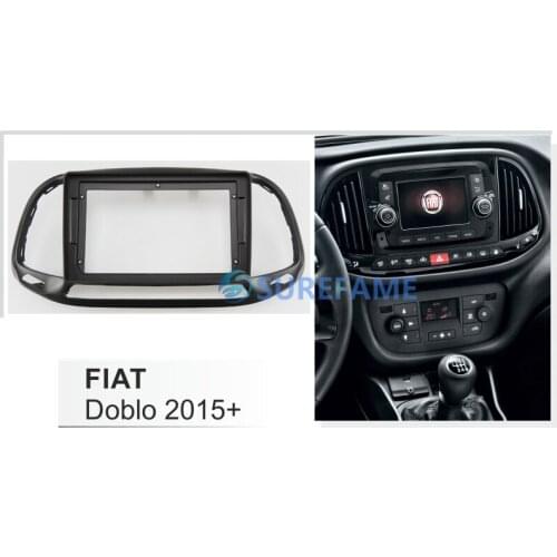 9 inch Car Fascia Radio Panel for FIAT Doblo 2015+ Dash Kit Install Facia Console Bezel 9inch Adapter Plate Cover Trim Frame