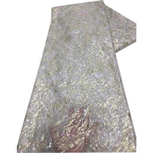 African Sequin Lace Fabric 2021 Embroidery Nigeria Lace Fabric High Quality French Tulle Lace Fabric Women Dress XZ-275