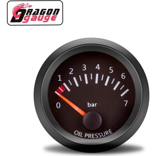 「DRAGON」 52mm Oil Pressure Gauge Pointer Display 0~100PSI/0~7Bar Car Gauge With 1/8 NPT Oil Pressure Sensor Fit for 12V Car