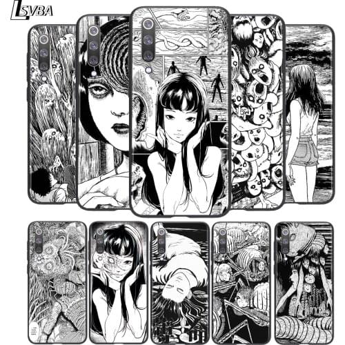 Junji Ito Tees Horror Soft TPU For Xiaomi Mi 11i 11 10T 10 9T 9 A3 8 Lite CC9 SE Note10 Lite Ultra Pro Black Phone Case