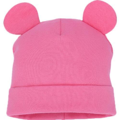 Children Cotton Solid Cap Soft Warm Hat Cartoon Cute Bear Ear Hats for Boys Girl Cute Ears Spring Autumn Baby & Kids Beanie Caps