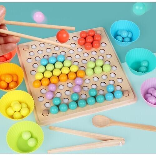 Kids Toys Montessori Wooden Toys Hands Brain Training Clip Beads Puzzle Board Math Game Baby Early Educational Toys For Children