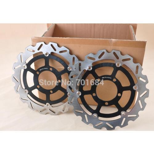 Motorcycle Front Brake Disc Rotor Black For GTR 1400 08-09 ZZR 1400 2006 2007