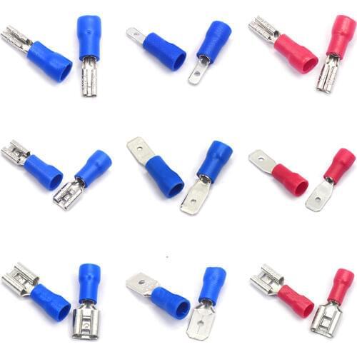 20pcs 2.8mm 4.8mm 6.3mm Insulated Seal Spade Wire Connector Female male Crimping Terminals Electrical Crimp Terminal Set