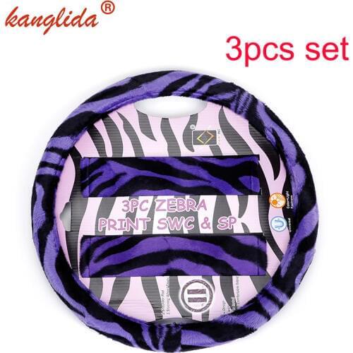 KANGLIDA Car Steering Wheel Cover Megane braid + Handbrake cover + Car Automatic Covers Plush Gear shift 3pcs car accessories