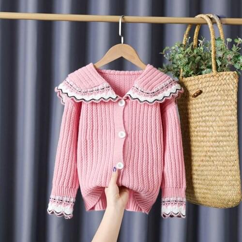 2021 new spring autumn/winter Girls Kids fashion Sweater cardigan comfortable cute baby knit Clothes Children Clothing