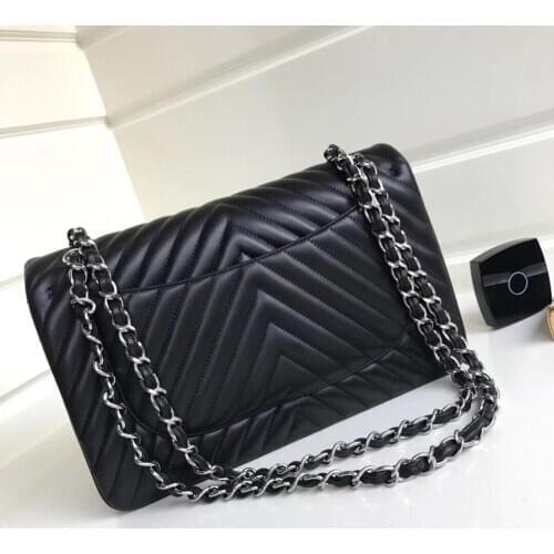 Classic luxury designer handbags woman V letter flap shoulder bag import genuine soft lambskin leather V handbag purse