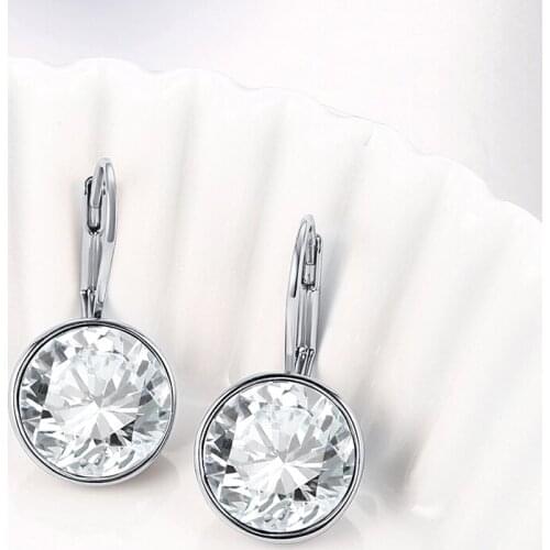 Round ear studs earrings made with Austrian crystal for Mothers Day gift fashion bella earings jewelery bijoux gift