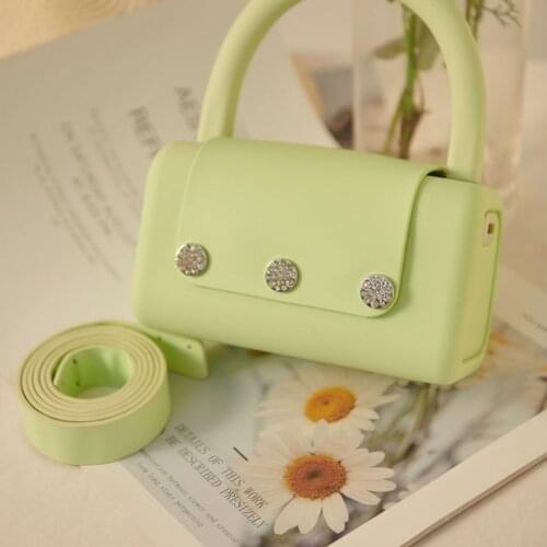 Summer Women Candy Colors Shoulder Messenger Bag Ladies Casual All-match PVC Handbags Designer Mobile Phone Dinner Pouch Green