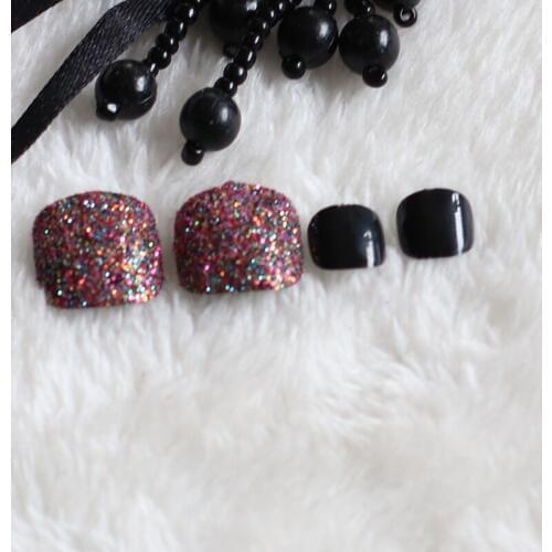 2020 24pcs Best selling handmade short paragraph round toe candy fake tail Multicolor powder #N23