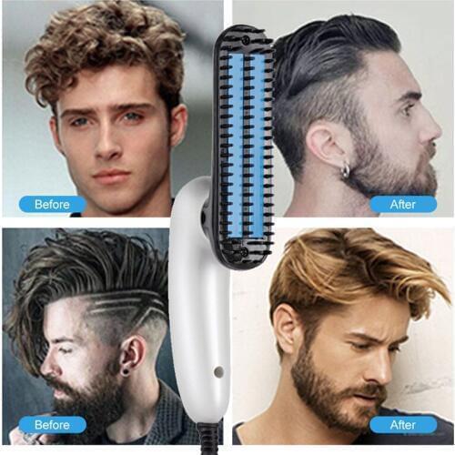 Multifunctional Quick Hair Comb for Men Traveling Foldable Beard Comb Straightener Curling Curler Show Cap Styling Tool
