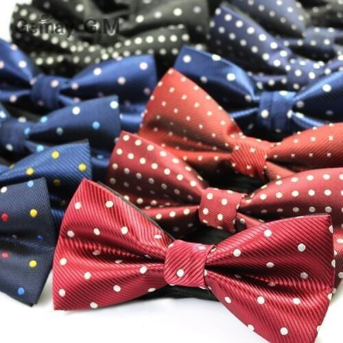 Hot Sale Polyester Mens Bowtie Neckwear For Wedding Party Fashion Casual Dots Man Bow ties Cravat