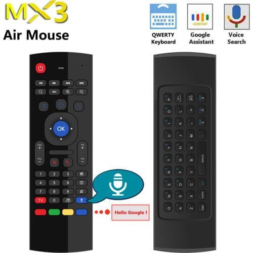 MX3 Voice Control Wireless Air Mouse Keyboard 2.4G RF Gyro Sensor Smart Remote Control for X96 H96 Android TV Box Mini PC vs G10