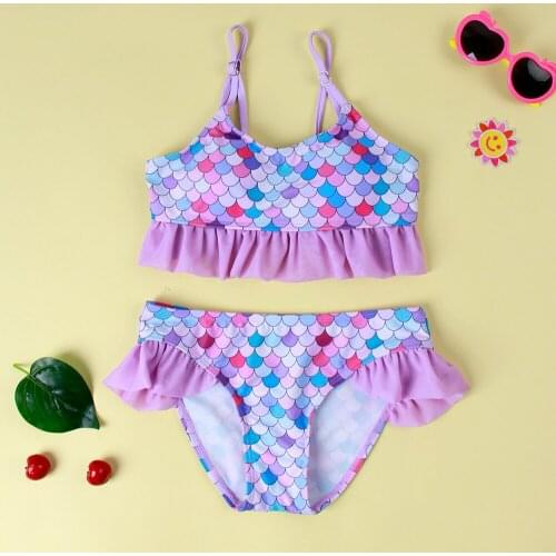 2021 new girls' swimsuit quick sell hot sale Fishscale baby hot spring gradually comfortable and breathable split suit