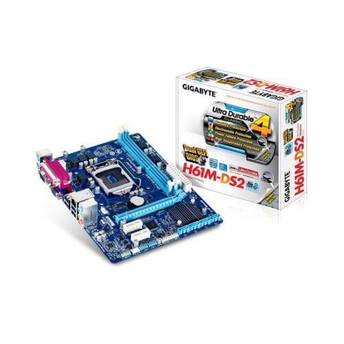 NEW,GIGABYTE GA-H61M-DS2 Desktop Motherboard H61 Socket LGA 1155 i3 i5 i7 DDR3 16G uATX UEFI BIOS Original H61M-DS2 NEW