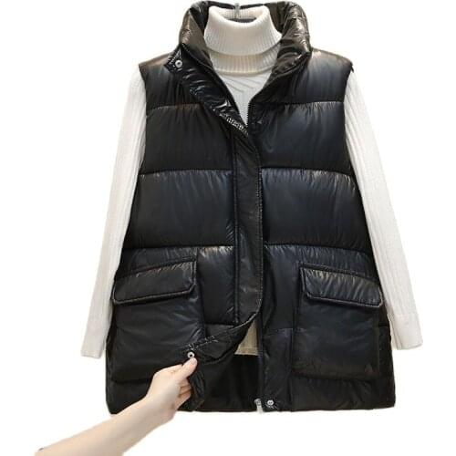 New Down Cotton Vest Womens Short 2021 Autumn And Winter Korean Fashion Loose Vest Waistcoat Waistcoat Thickened Jacket