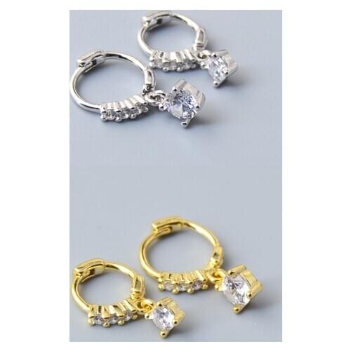 NEW 925 sterling silver earring fashion zircon Water drop ear ring ear bone ear buckle sweet wild trend wild female ear jewelry