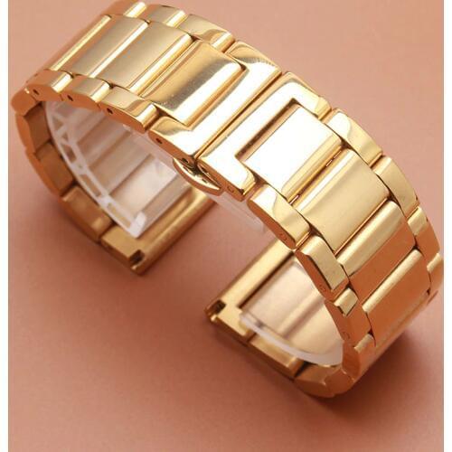 Yellow gold color watchbands strap Bracelets for luxury Brand Watches men accessories 18mm 20mm 21mm 22mm 23mm 24mm fashion band