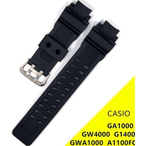 Silicone Strap for Casio G-Shock GA-1000 /GA-1100 GW-4000/GW-A1100 G-1400 Sport Waterproof PU Replacement Band Watch Accessories