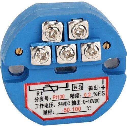 RTD PT100 Temperature Transmitter DC24V Minus 50 ~ 100 degree Output 0-10V