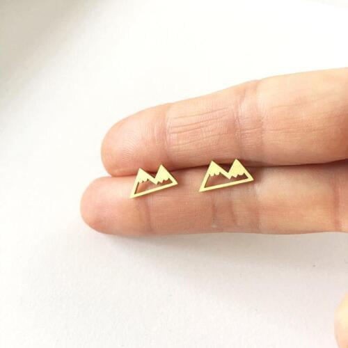 Mountain Travel Earrings Stainless Steel Accessories Womens Fashion Jewelry Rose Gold Stud Earring Christmas Gifts Bijoux Femme