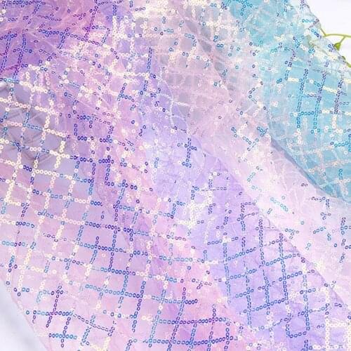 Sequin Organza Fabric Shiny Wedding Party Supplies Background Cosplay Dress Material