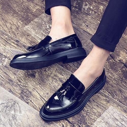 Tenis Masculino Loafers Leather Italian Formal Men Tassel Shoes Outdoor Dress Office Footwear Luxury Brand Fashion Shoes Men I