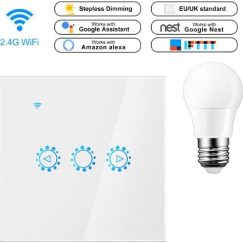Wifi Smart Dimmer Switch Alexa Voice Dimming Yiweilian Tuya Smart Wifi Dimmer Switch