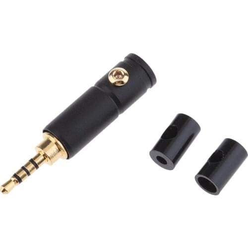 High Quality Gold Plated 2.5mm 4 Pole TRRS Stereo Replacement Headphone Jack Plug Soldering DIY Audio Cable Connector