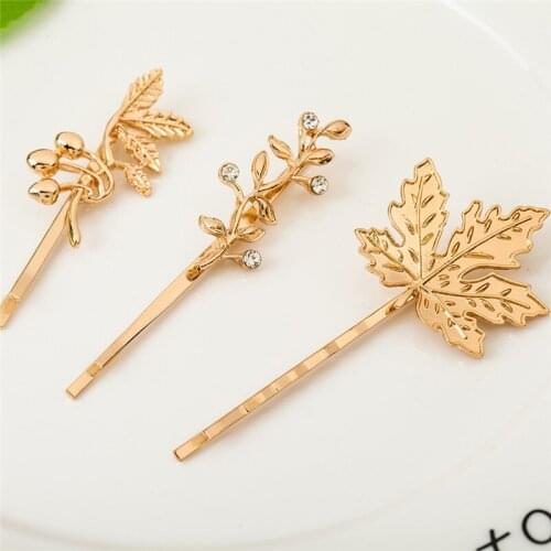 Gold Leaf Pin Hairpin Clip Hair Clip Hairband Bobby Pin Barrette Hairpin Headdress Accessories Beauty Styling Tools New Arrival