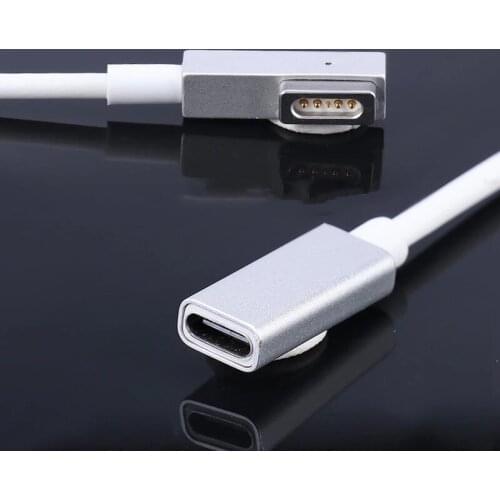 USB C Type C Femal to Magsaf* 1/2 T-Tip L-Tip Charger For Apple MacBook Air/MacBook 45W 60W 85W 12/13/15"Charger Power Adapter