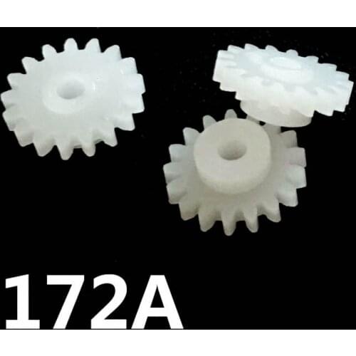 172A 0.5M Gearwheel 17 Teeth OD=9.5mm Hole= 2mm Shaft Tight Pom Plastic Pinion Gear Toy Model Accessory 100pcs/lot