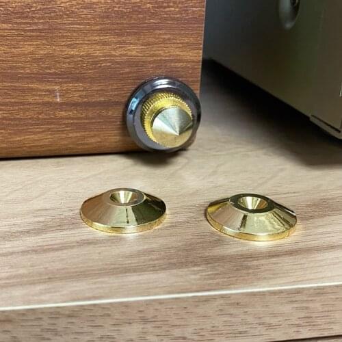 4Pcs Copper Speaker Spikes Stand CD Subwoofer Amplifier Turntable Isolation Feet Turntable Subwoofer Audio Amplifier