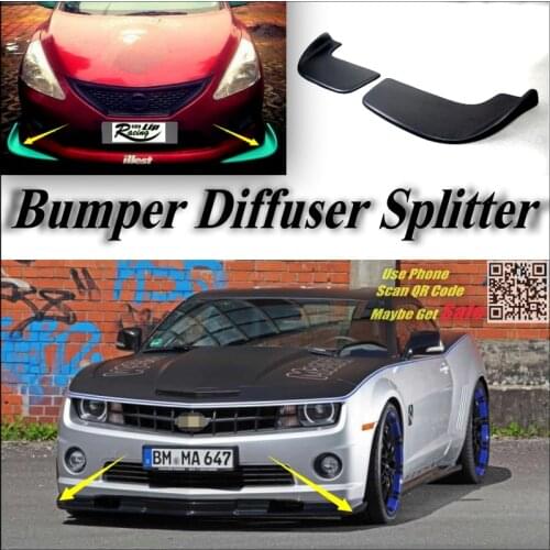 Car Splitter Diffuser Bumper Canard Lip For Chevrolet Camaro Tuning Body Kit / Front Deflector Car Flap Fin Chin / Reduce Body